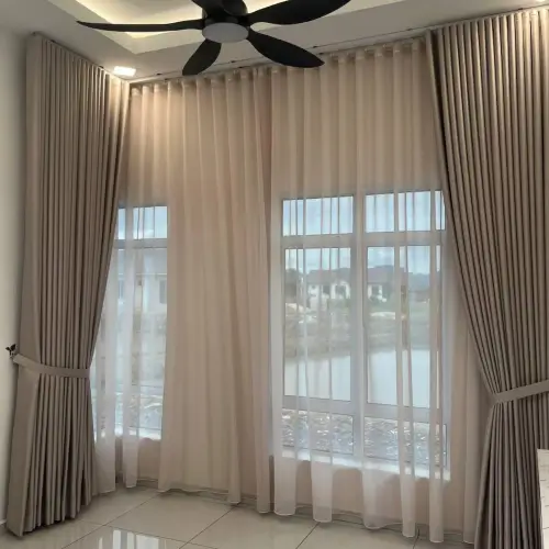 Damaris brand curtain rod installation Penang residential project